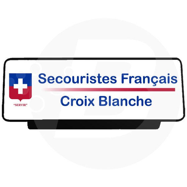 Pare soleil rétro réfléchissant Secouristes Français Croix Blanche
